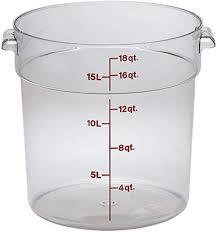 CM RFSCW18 18 QUART CLEAR ROUND CONTAINER   6EA/CS